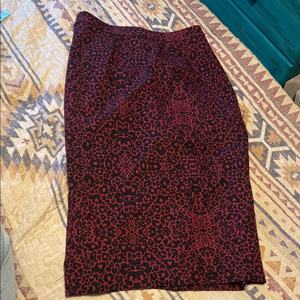Halogen Red and Black Midi Skirt